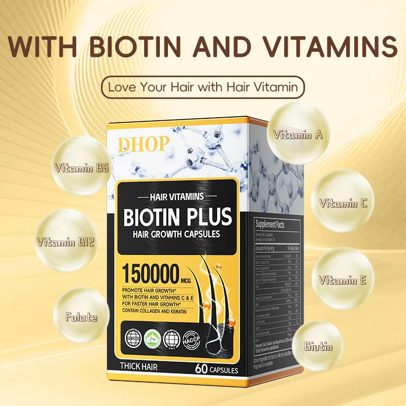 DHOP Biotin mit Keratin-Kapseln Immun-Nahrungsergänzungsmittel Haarvitamine Haarwachstumskapseln OEM ODM
