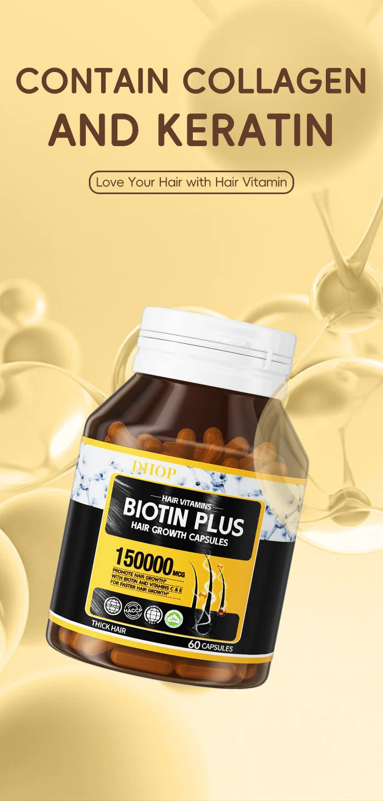 DHOP Biotin mit Keratin-Kapseln Immun-Nahrungsergänzungsmittel Haarvitamine Haarwachstumskapseln OEM ODM