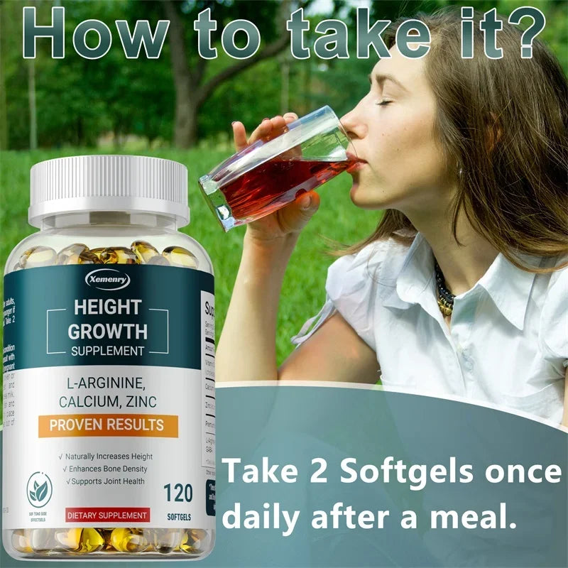 Height Gaining Supplement - Stärkt die Knochen, fördert das Längenwachstum, verbessert die Absorptionsrate und unterstützt eine gesunde Entwicklung