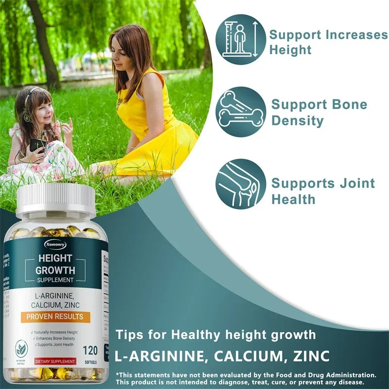 Height Gaining Supplement - Stärkt die Knochen, fördert das Längenwachstum, verbessert die Absorptionsrate und unterstützt eine gesunde Entwicklung