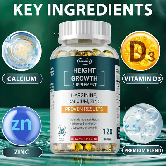 Height Gaining Supplement - Stärkt die Knochen, fördert das Längenwachstum, verbessert die Absorptionsrate und unterstützt eine gesunde Entwicklung