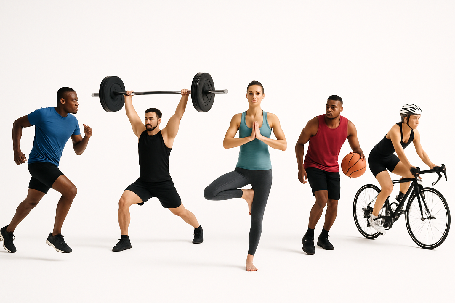 Sportliche Menschen mit weißen Hintergrund #FFFFFF